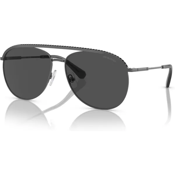 Swarovski Womens Sk7005 Aviator SunglassesDark SilverDark Grey