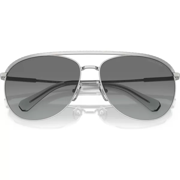 Swarovski Womens Sk7005 Aviator SunglassesSilverGradient Grey