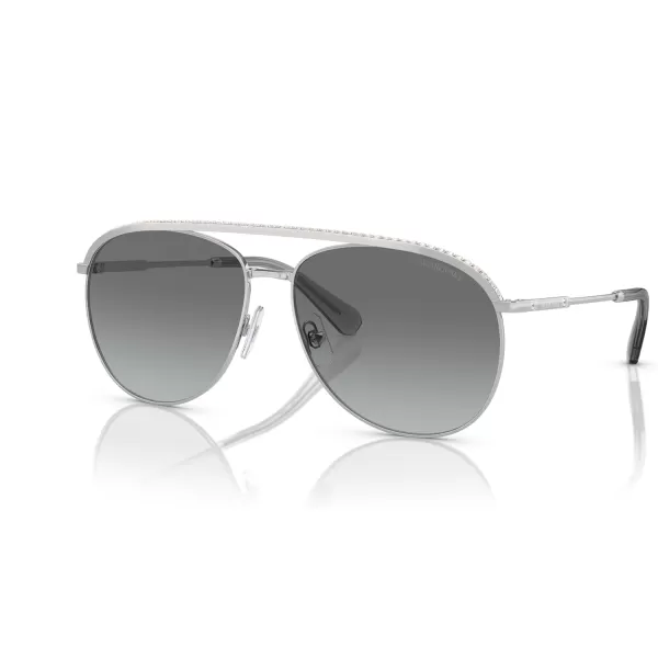 Swarovski Womens Sk7005 Aviator SunglassesSilverGradient Grey