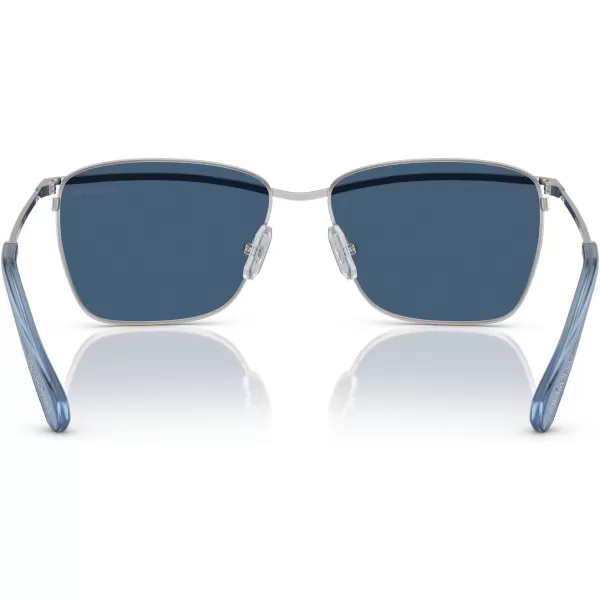 Swarovski Womens Sk7006 Rectangular SunglassesDark SilverDark Blue