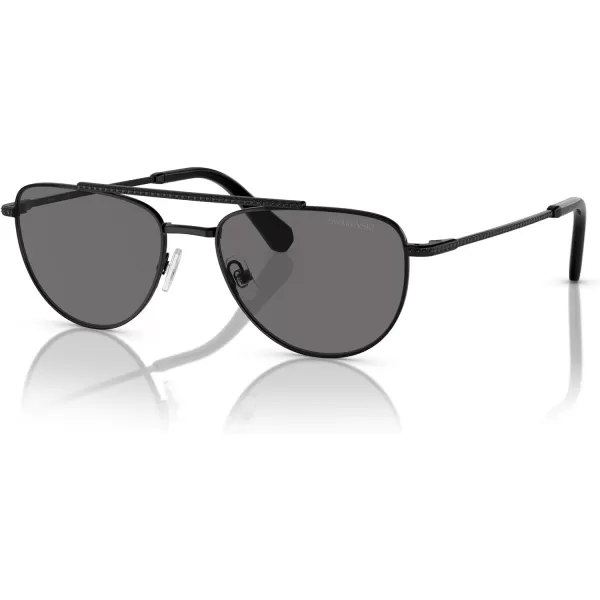 Swarovski Womens Sk7007 Square SunglassesBlackDark Grey Polarized