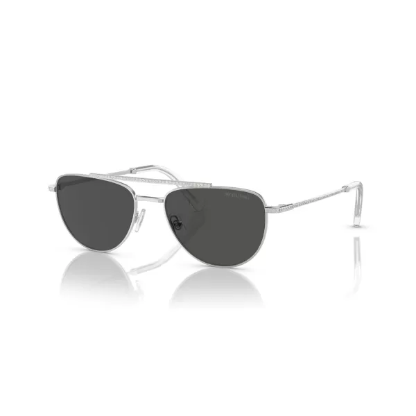 Swarovski Womens Sk7007 Square SunglassesSilverDark Grey