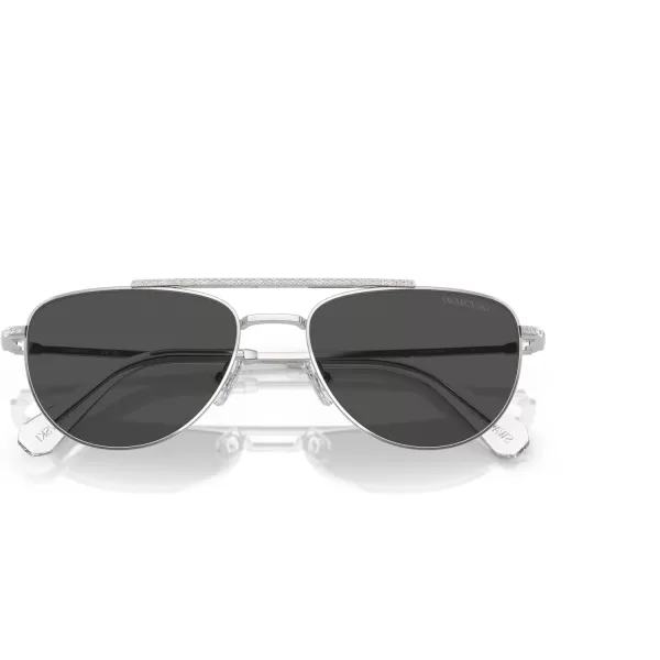 Swarovski Womens Sk7007 Square SunglassesSilverDark Grey