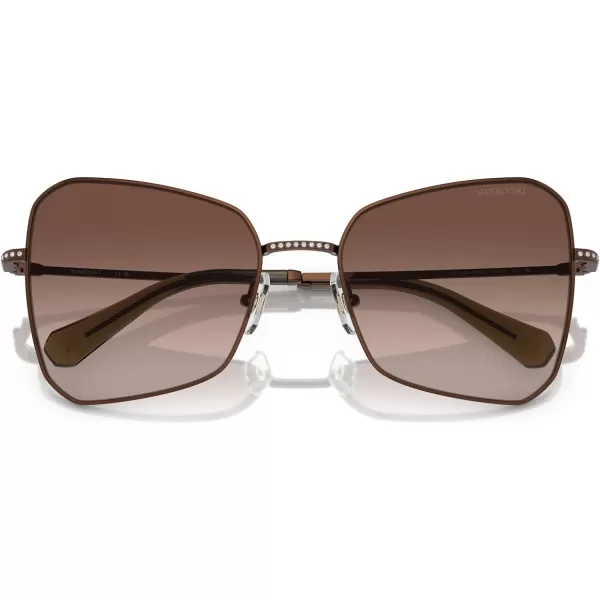 Swarovski Womens Sk7008 Butterfly SunglassesBronzeGradient Brown