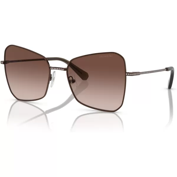 Swarovski Womens Sk7008 Butterfly SunglassesBronzeGradient Brown