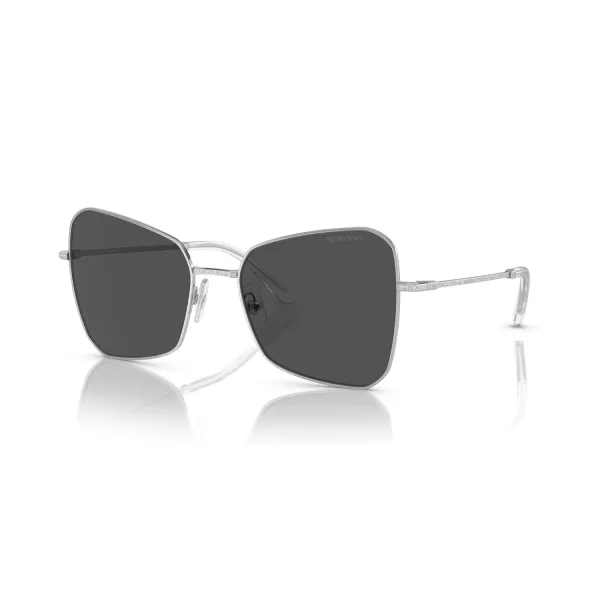 Swarovski Womens Sk7008 Butterfly SunglassesSilverDark Grey