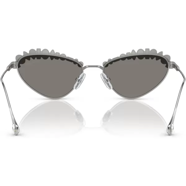 Swarovski Womens Sk7009 Oval SunglassesSilverLight Grey Mirrored Silver