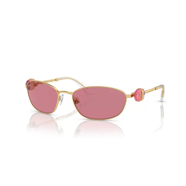 Swarovski Womens Sk7010 Oval SunglassesGoldPink