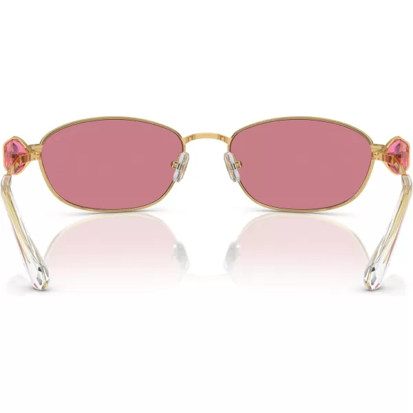 Swarovski Womens Sk7010 Oval SunglassesGoldPink