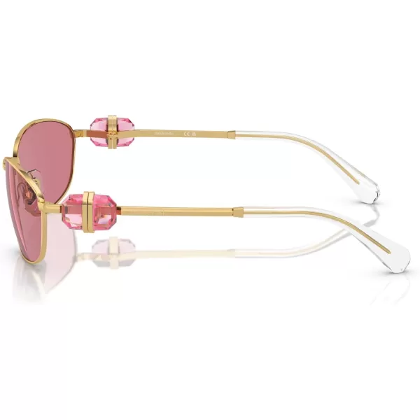 Swarovski Womens Sk7010 Oval SunglassesGoldPink