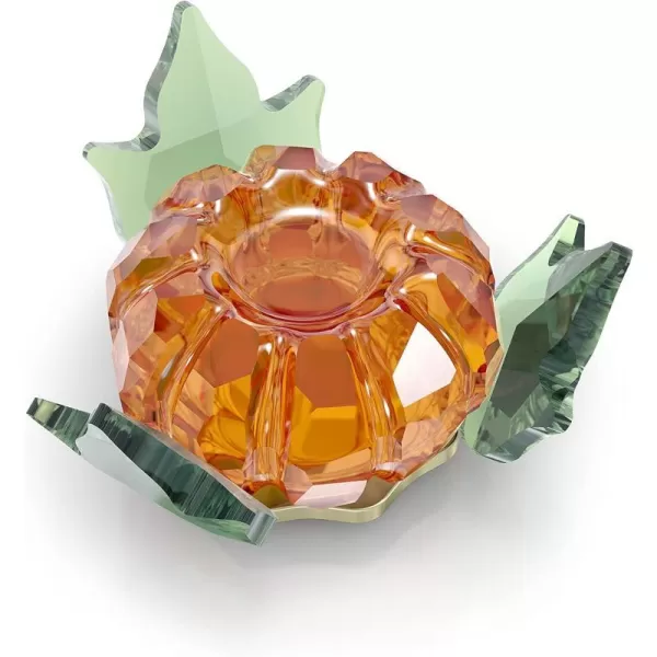 Garden Tales Pumpkin Magnet Large Orange and Green Swarovski Crystals and Gold Tone Finish Metal Part of the Swarovski Garden Tales CollectionPumpkin