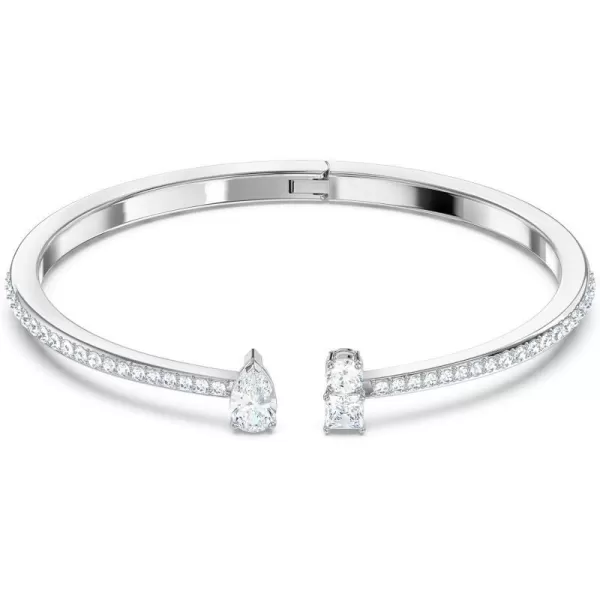 SWAROVSKI Attract Cuff Bracelet Jewelry Collection Rhodium Tone Finish Clear CrystalsMedium