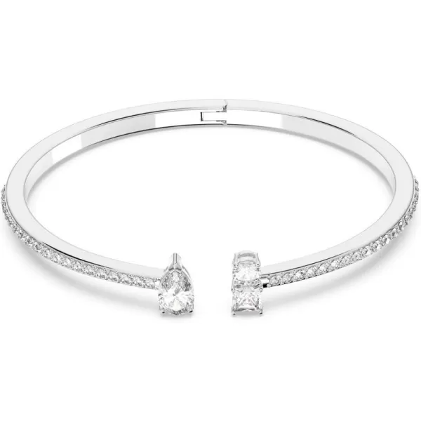 SWAROVSKI Attract Cuff Bracelet Jewelry Collection Rhodium Tone Finish Clear CrystalsSmall