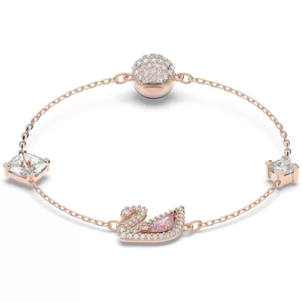 SWAROVSKI Dazzling Swan Jewelry Collection Blue Crystals Pink Crystals Clear CrystalsBracelet  Rose Gold Tone