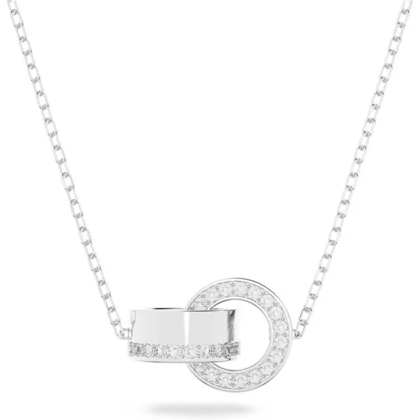 SWAROVSKI Hollow Collection Interloocking Loop Pendant NecklaceRhodium