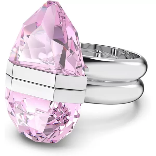 SWAROVSKI Lucent Crystal Ring Jewelry Collection Rhodium Tone Finish Pink CrystalsUS 7EU 55