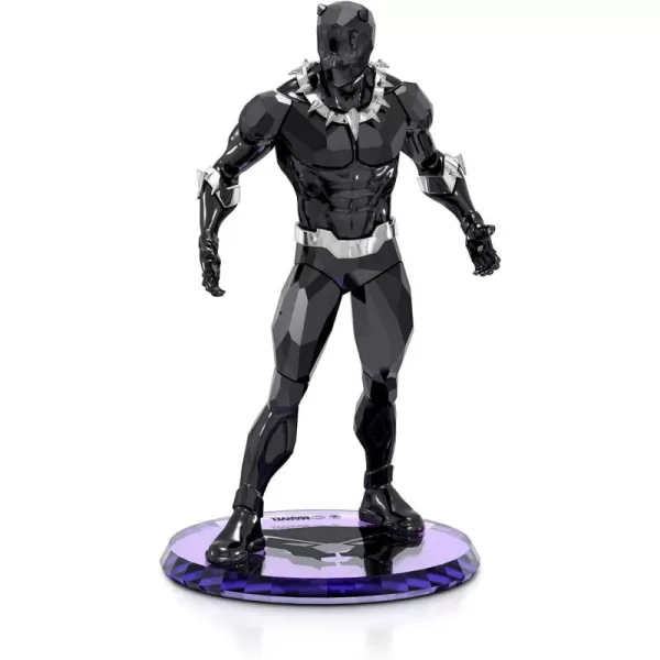 SWAROVSKI Marvel Black Panther Figurine Multiple Facets of Black Crystals and SilverTone Details Part of The Marvel Characters CollectionBlack Panther