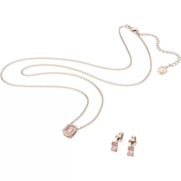 SWAROVSKI Millenia Crystal Jewelry Set Collection Pink and RoseGold CrystalsRoseGold Finish