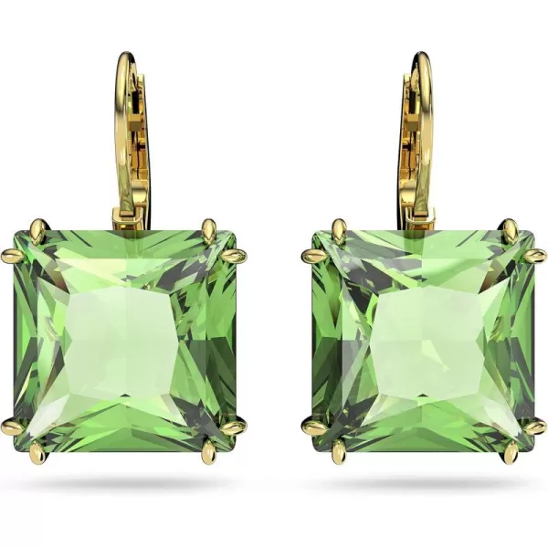 SWAROVSKI Millenia Earring and Necklace Crystal Jewelry Collection Gold Tone Finish Green CrystalsStud Earrings