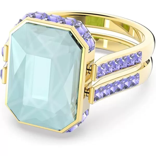 SWAROVSKI Orbita Ring Octagon Cut Multicolored Crystal Goldtone FinishUS 5EU 50