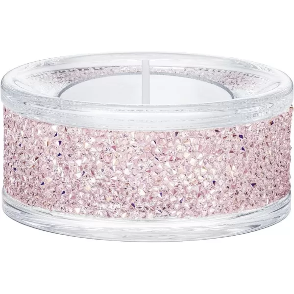 SWAROVSKI Shimmer Tea Light Holder Candle Holder with Light Pink Swarovski Crystals Part of The Swarovski Shimmer CollectionPink