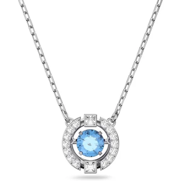 Round Necklace - Blue/Clear Crystals