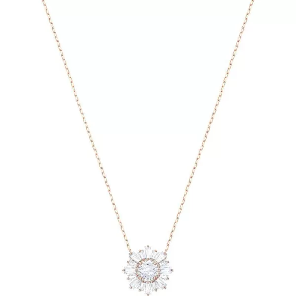 SWAROVSKI Sunshine Necklaces and Earrings Jewelry Collection Clear Crystals Pink Crystals Rose GoldTone FinishPendant Necklace  Rose Gold Tone