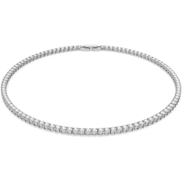 SWAROVSKI Tennis Deluxe Crystal Bracelet and Necklace Jewelry CollectionNecklace  Rhodium Tone