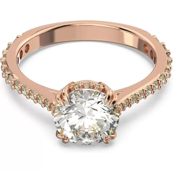 Swarovski Constella Cocktail Ring Jewelry Collection Princess Cut Clear CrystalsRose Gold Tone Finish US 6EU 52