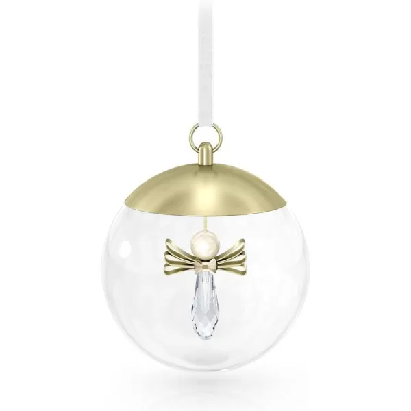 Swarovski Holiday Magic Christmas Tree Duo Clear Swarovski Crystals and Champagne Gold Tone Metal Accents Part of the Swarovski Holiday Magic CollectionAngel Ball Ornament