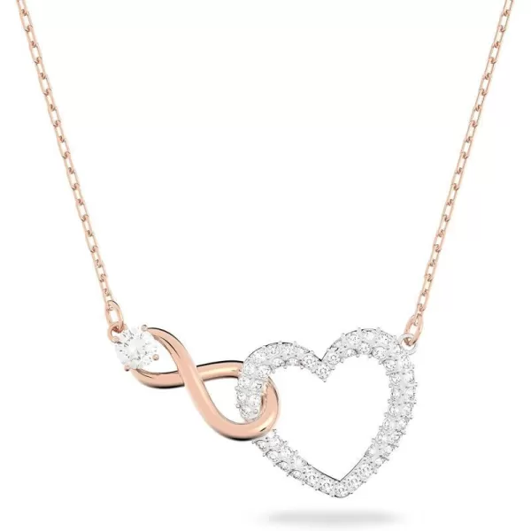 Swarovski Infinity Heart Jewelry Collection Necklaces and Bracelets Rose Gold amp Rhodium Tone Finish Clear CrystalsPendant Necklace