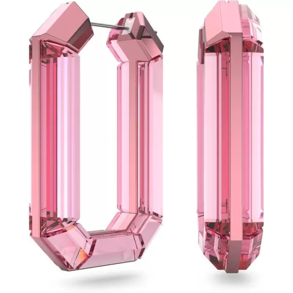 Swarovski Lucent Crystal Earring Jewelry CollectionPink Rectangular Hoop Earring