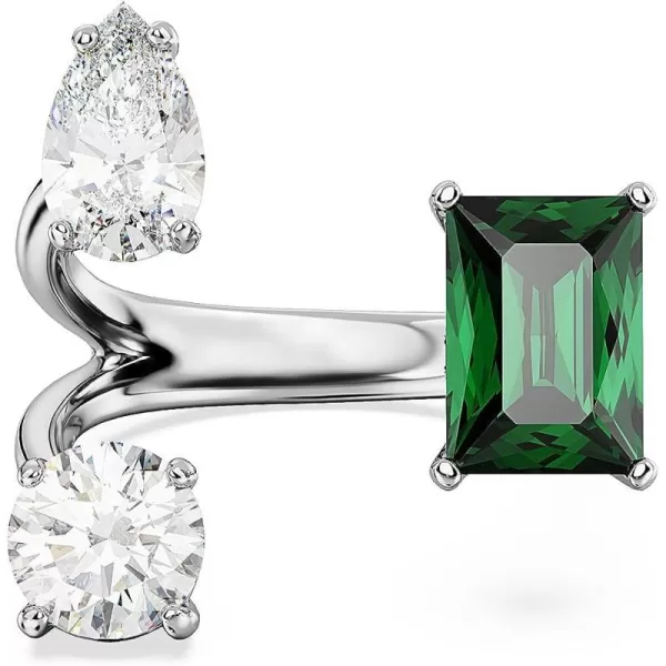 Swarovski Mesmera Open Ring Green and Clear MixedCut Stones in a SilverTone Finish Part of the Mesmera Collection7