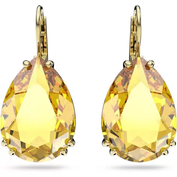 Swarovski Millenia Crystal Jewelry Earring Collection Blue Crystals Pink Crystals Yellow Crystals Clear Crystals Rhodium FinishPear Cut Earrings  Yellow Crystals