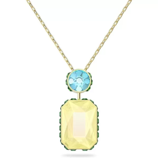 Swarovski Orbita necklace Drop cut crystalYellow and Blue