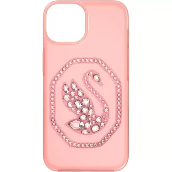 Swarovski Signum Smartphone Case for iPhone 13 Pink with Swarovski Swan Motif and Pink Swarovski Crystals Part of the Swarovski Signum CollectioniPhone 14 Pink