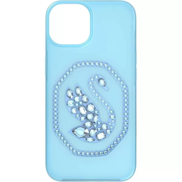 Swarovski Signum Smartphone Case for iPhone 13 Pink with Swarovski Swan Motif and Pink Swarovski Crystals Part of the Swarovski Signum CollectioniPhone 14 Blue