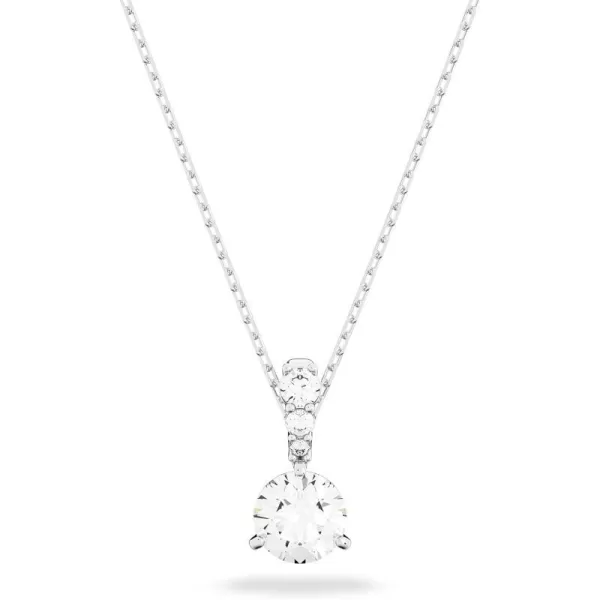 Swarovski Solitaire Crystal Necklace and Earrings Jewelry CollectionNecklace Rhodium Tone Finish