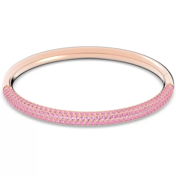 Swarovski Stone Bangle Bracelet Collection Clear Crystals Pink CrystalsRose Gold Tone Finish Medium