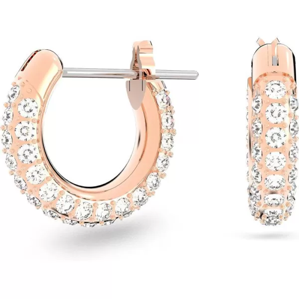 Swarovski Stone Crystal Pierced Hoop Earring Jewelry CollectionRose Gold Tone Finish