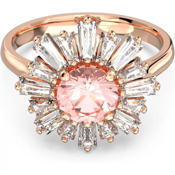 Swarovski Sunshine Ring Collection Pink Crystals Rose Gold Tone FinishUS 5EU 50