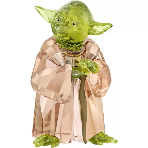 Swarovski The Child Mandalorian Figurine Green and Gold Tone Crystals Part of the Swarovski Star Wars CollectionMaster Yoda