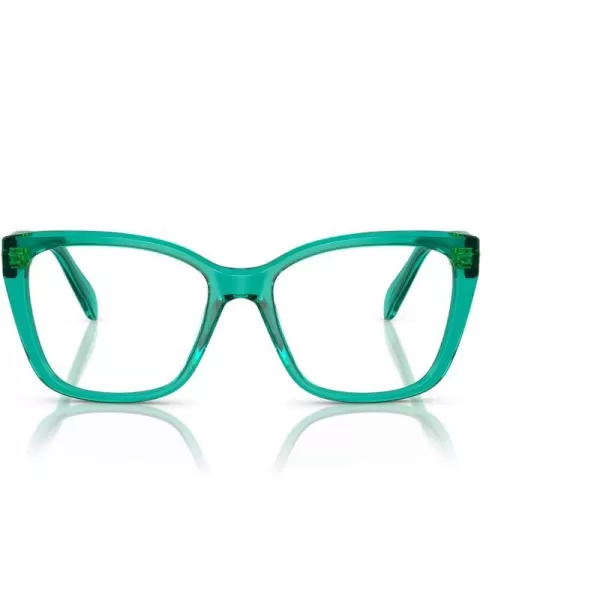 Swarovski Womens Sk2008 Square Prescription Eyewear FramesCrystal GreenDemo Lens