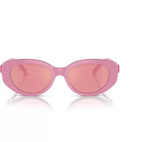 Swarovski Womens Sk6002 Oval SunglassesPinkPink Mirrored Pink