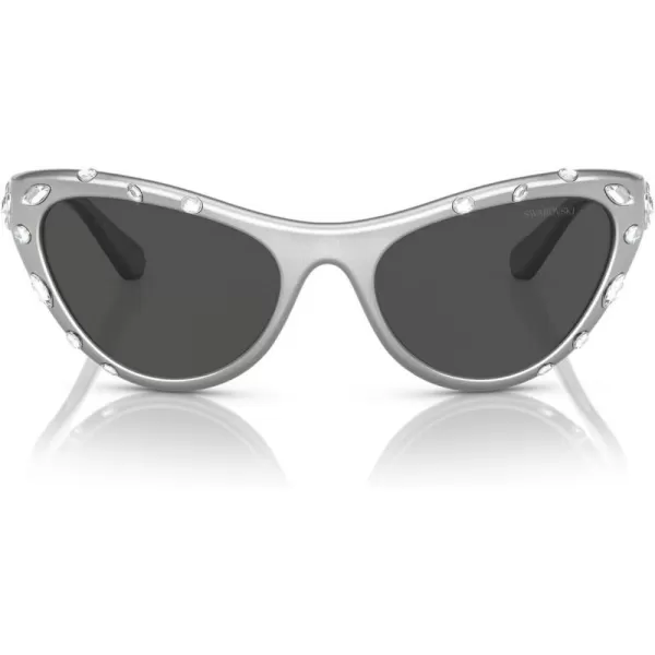 Swarovski Womens Sk6007 Cat Eye SunglassesMetallic GreyDark Grey