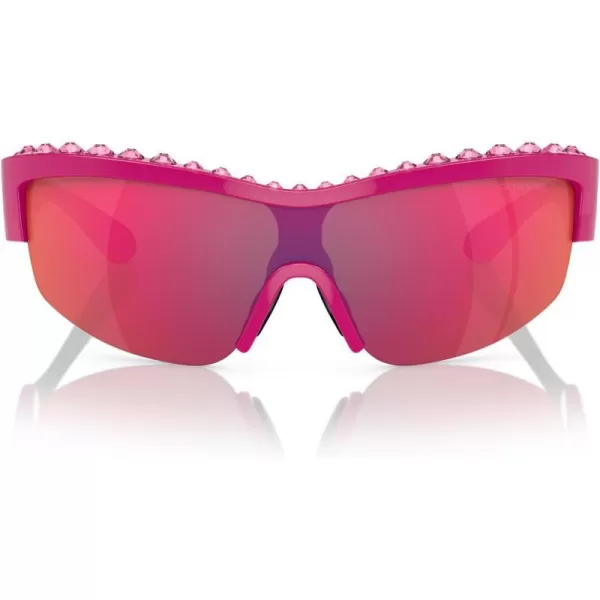 Swarovski Womens Sk6014 Rectangular SunglassesRoseBrown Mirrored Orange