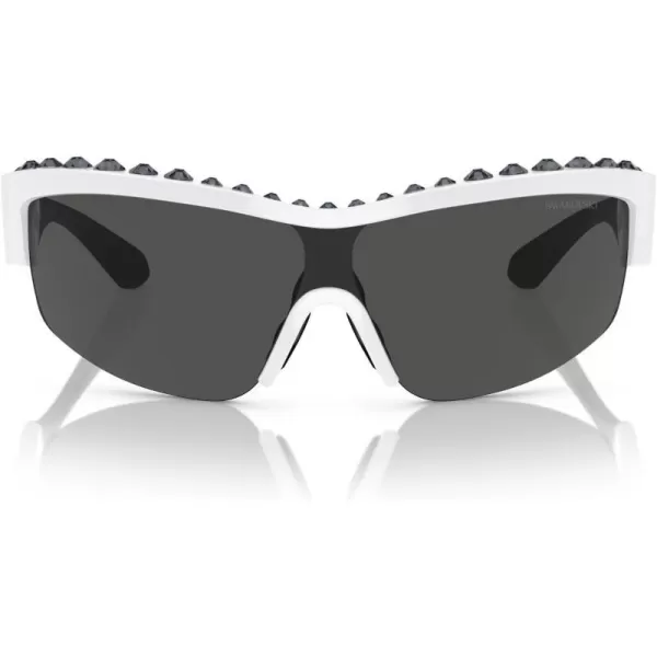 Swarovski Womens Sk6014 Rectangular SunglassesWhiteDark Grey