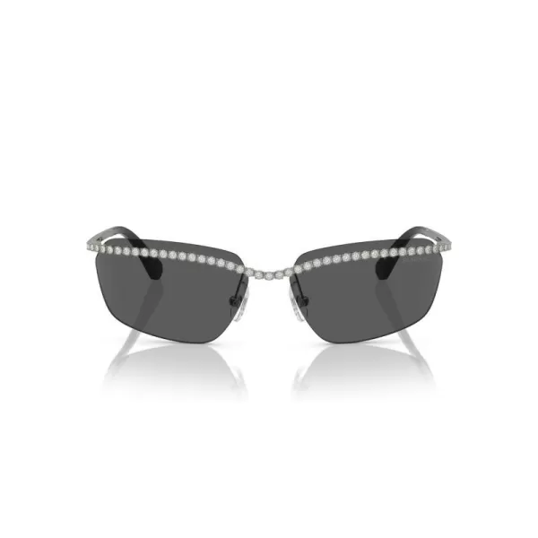 Swarovski Womens Sk7001 Rectangular SunglassesGunmetalDark Grey