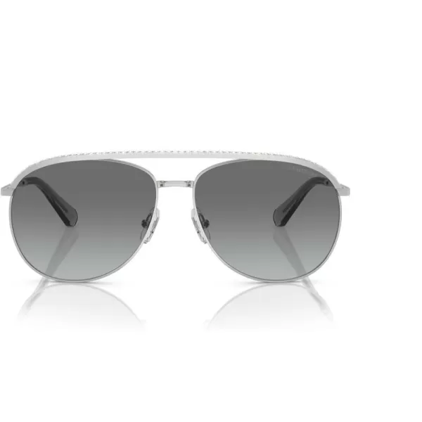 Swarovski Womens Sk7005 Aviator SunglassesSilverGradient Grey