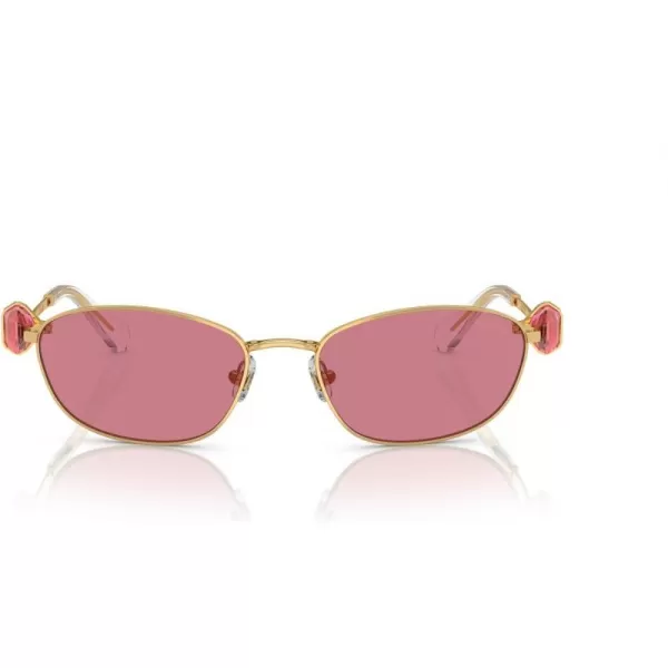 Swarovski Womens Sk7010 Oval SunglassesGoldPink